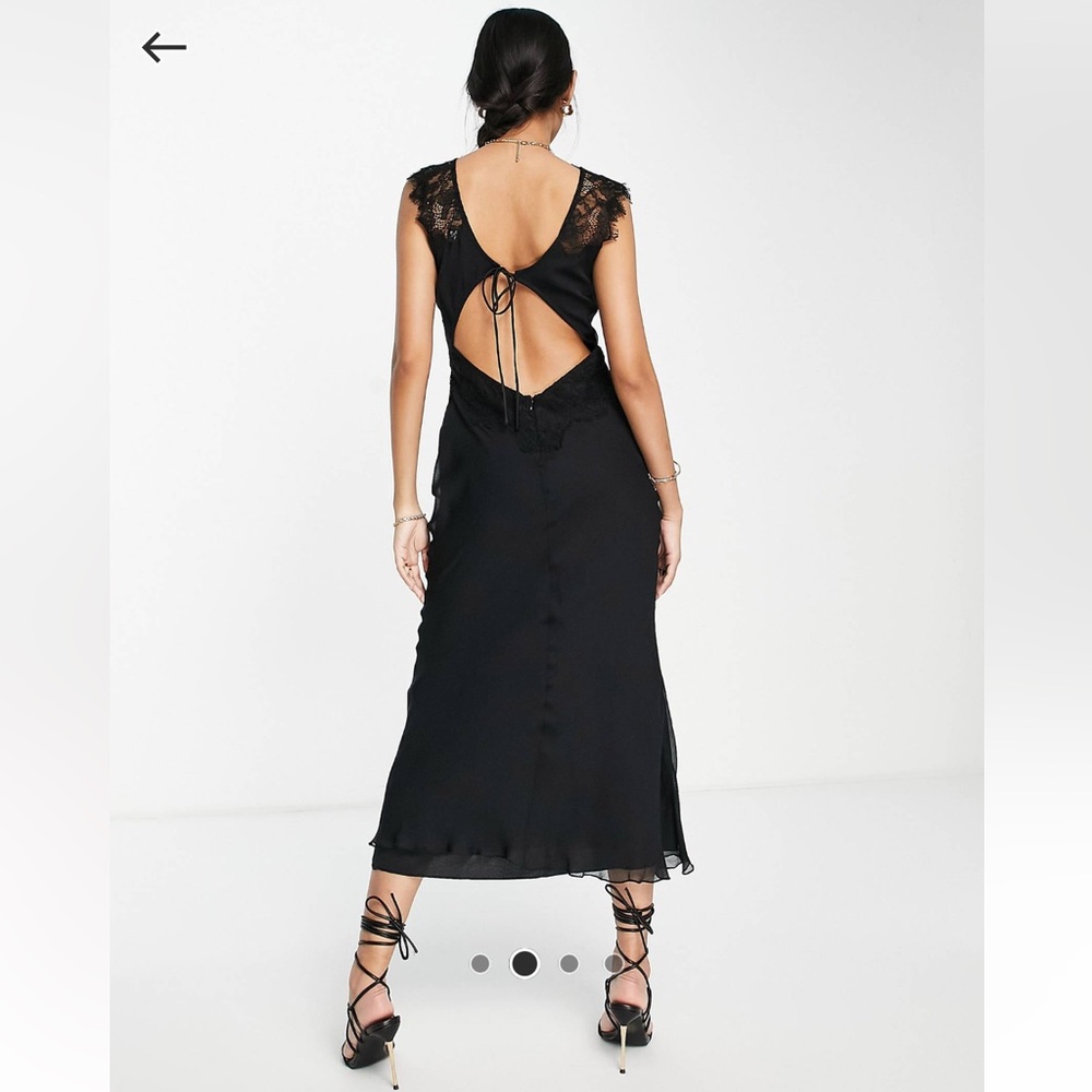Bias Cut Chiffon Midi Dress - Picture 4 of 6